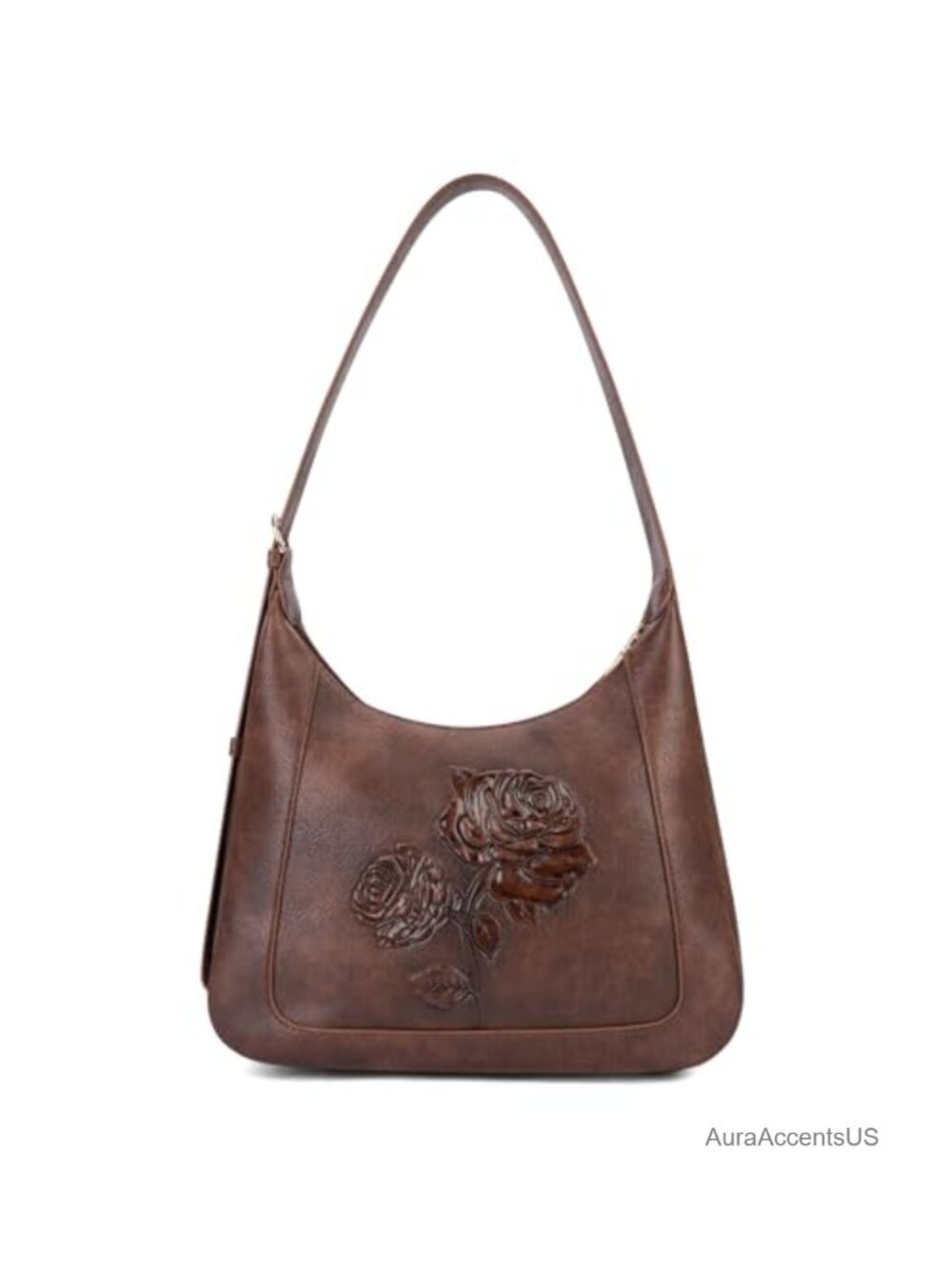 Small Embossed Vegan Leather Hobo Shoulder Bag for Women